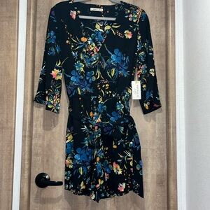 NWT DEX multi color belted romper size M